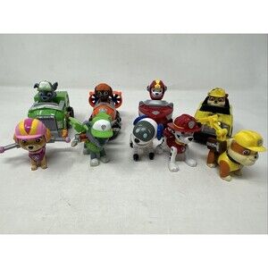 Paw Patrol Mission Paw Mini Rocky Zuma Rubble Action Figure Lot Spin Master ++++